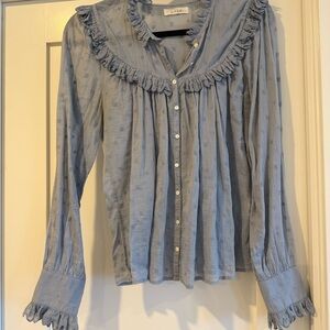 Doen Women's Blue Ruffled Top